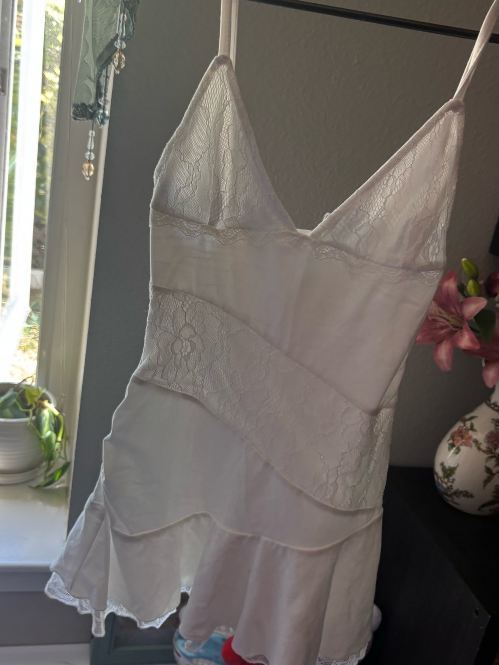 White Lace Slip Dress